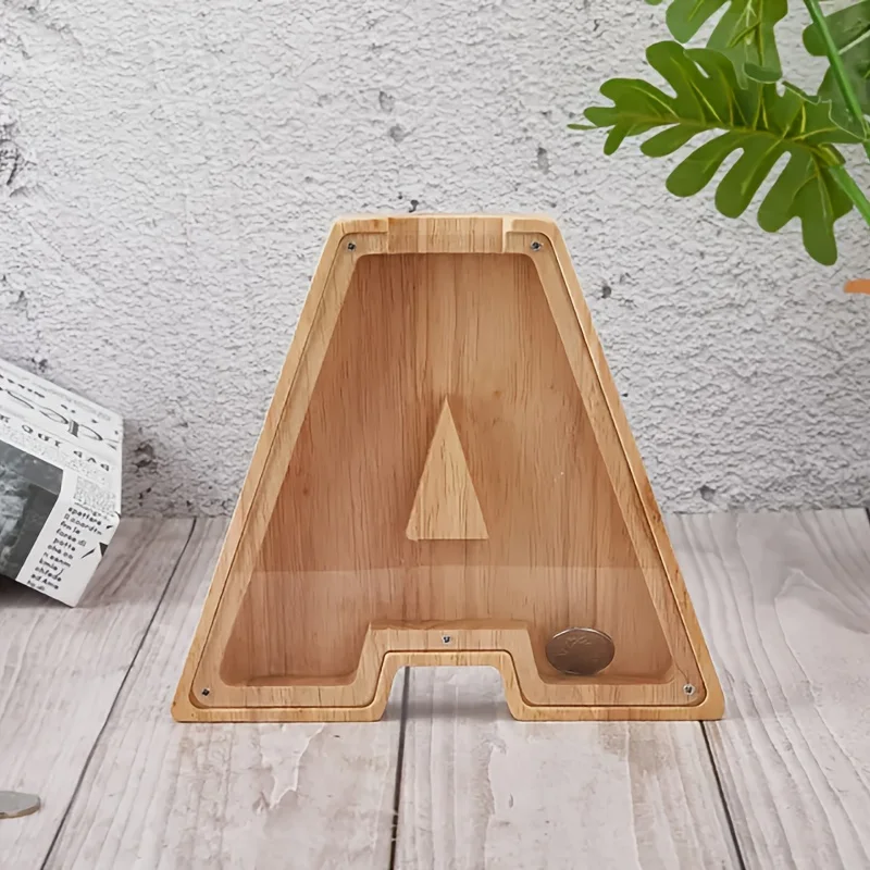 Tirelire en bois avec lettres pour garçons et filles, banque d'argent Alphabet A-Z, cadeau d'anniversaire pour enfants, pâques