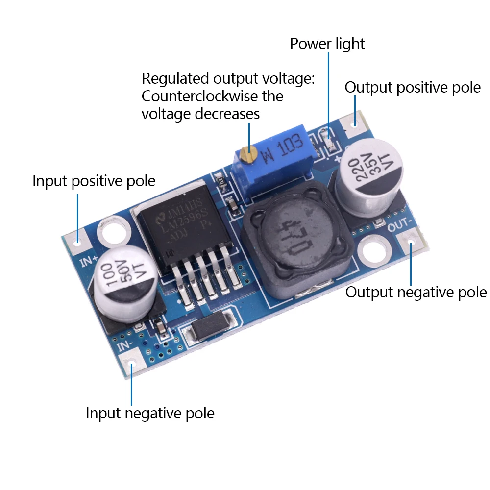 LM2596S-ADJ 3-40V DC-DC Adjustable Step-Down Voltage Regulator Power Supply Module Board 3A Buck Converter LM2596S LM2596
