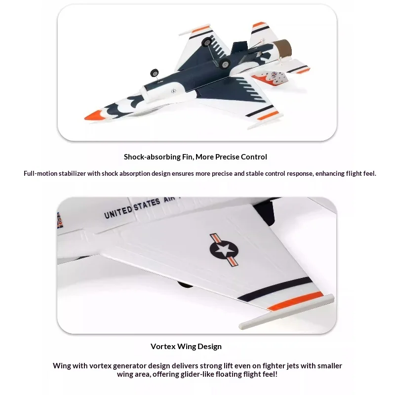 MinimumRC F16 Thunderbirds Micro Rc Jet 30Mm Ducted Fan 2S Gyro Self Stabilizing Airplane For Adult Flying Hobby Enthusiasts