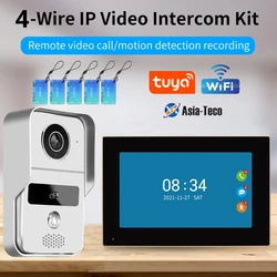 Tuya 1080P Wifi Video Doorbell 7/10inch 7 Color Touch Screen Smart APP Home Intercom Kits for RFID Access Control System Villa