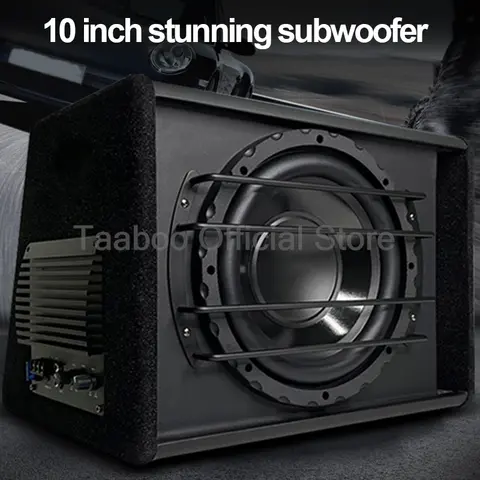 800W 10인치 12V 고출력 슈퍼 서브우퍼 카 오디오 프로세서 피버 DIY 트럭 자동차 액티브 앰프 스피커 개조