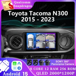 Android 15 Car Radio For Toyota Tacoma N300 2015 - 2023 DVD Autoradio DSP Stereo Video Player Wireless Carplay Auto GPS BT 2DIN