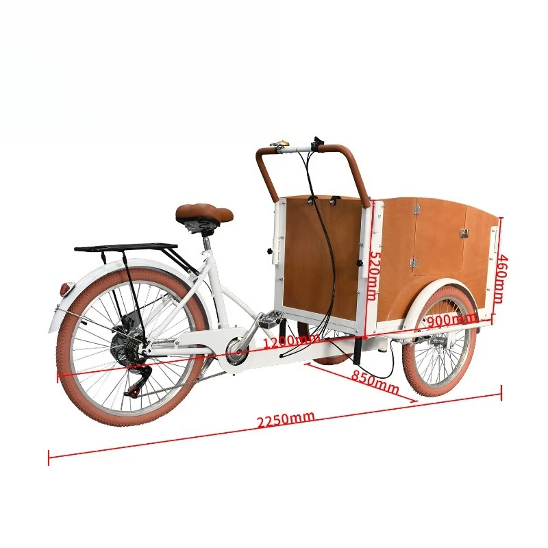 

Light-colored wood grain parent-child car European manual transfer, reverse riding tricycle can be equipped with electric power