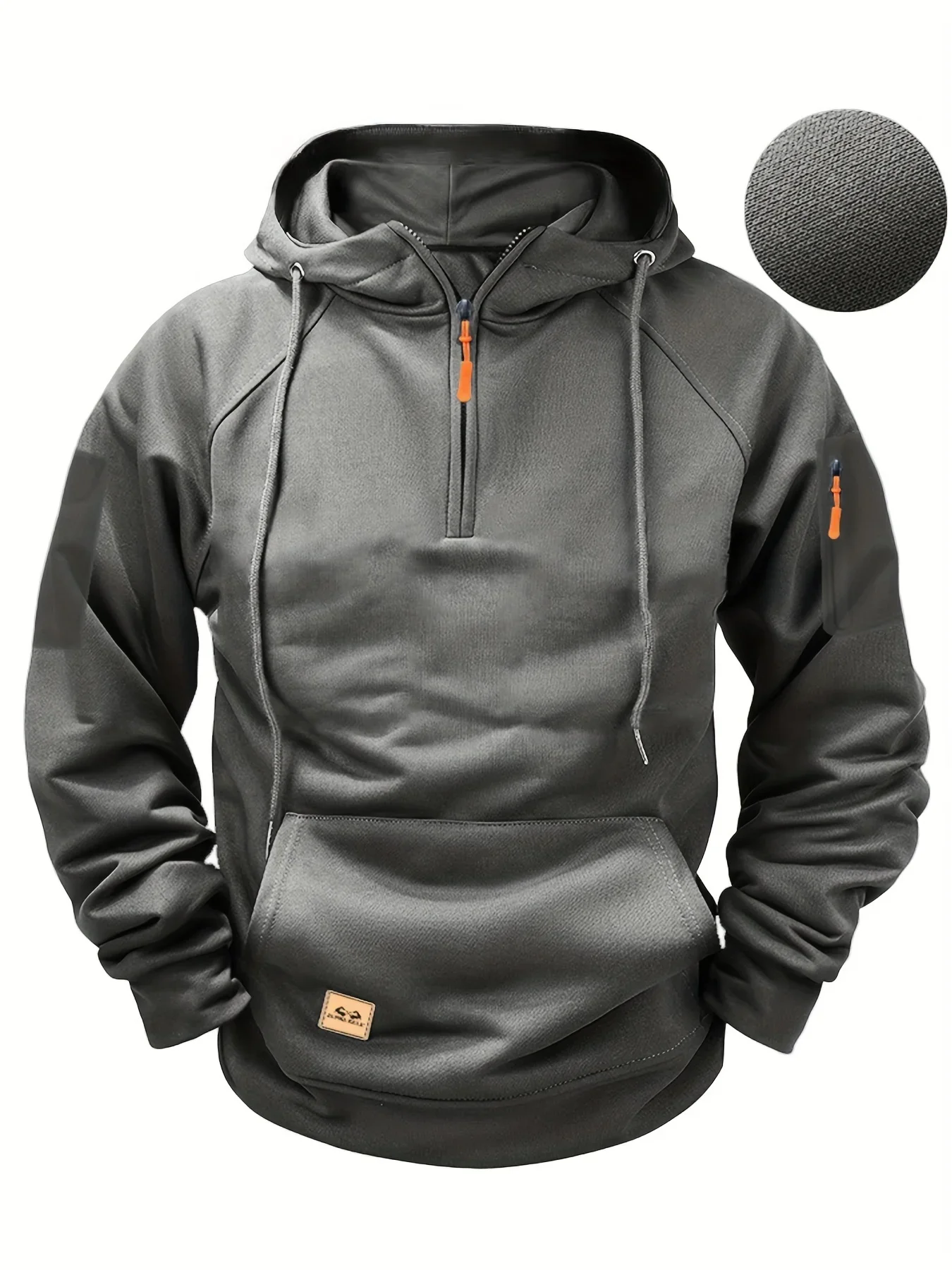 New Multi Pocket Zipper Fleece Dropped Shoulder Hooded Sweatshirt Men's Women's Plus Size Loose Pullover Fashion Sweatshirt