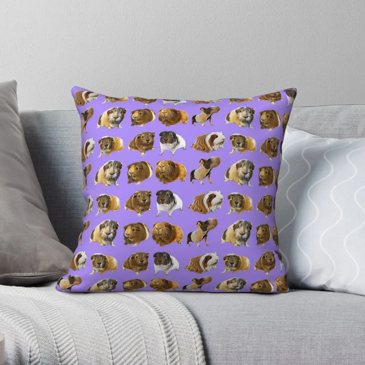 

Guinea Pig Variety Square Pillowcase Polyester Linen Velvet Pattern Zip Decor Throw Pillow Case Sofa Cushion Cover