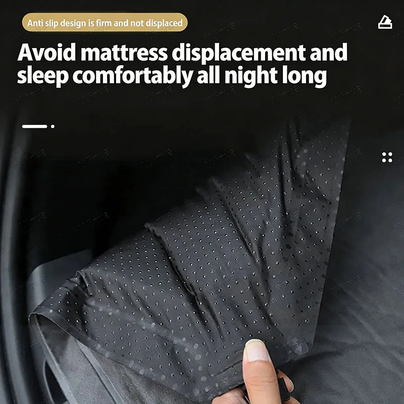 for Tesla Model Y 2020-2026 Self-Inflating Car Air Mattress Portable Suede Travel Mattress for Camping, Outdoor Sleeping Pad