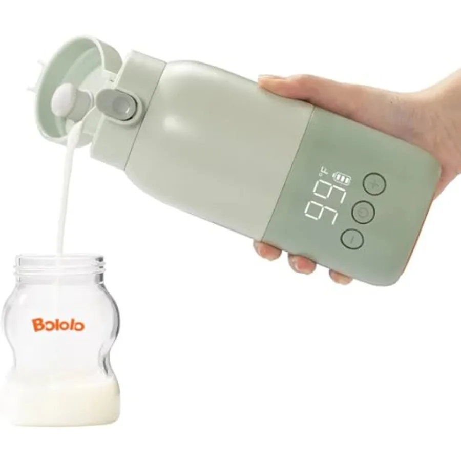 

BOLOLO Portable Bottle Warmer for Travel, Super Fast Charging, Instant Breastmilk, Formula, Water, Milk Warmer with 10 Ounces B