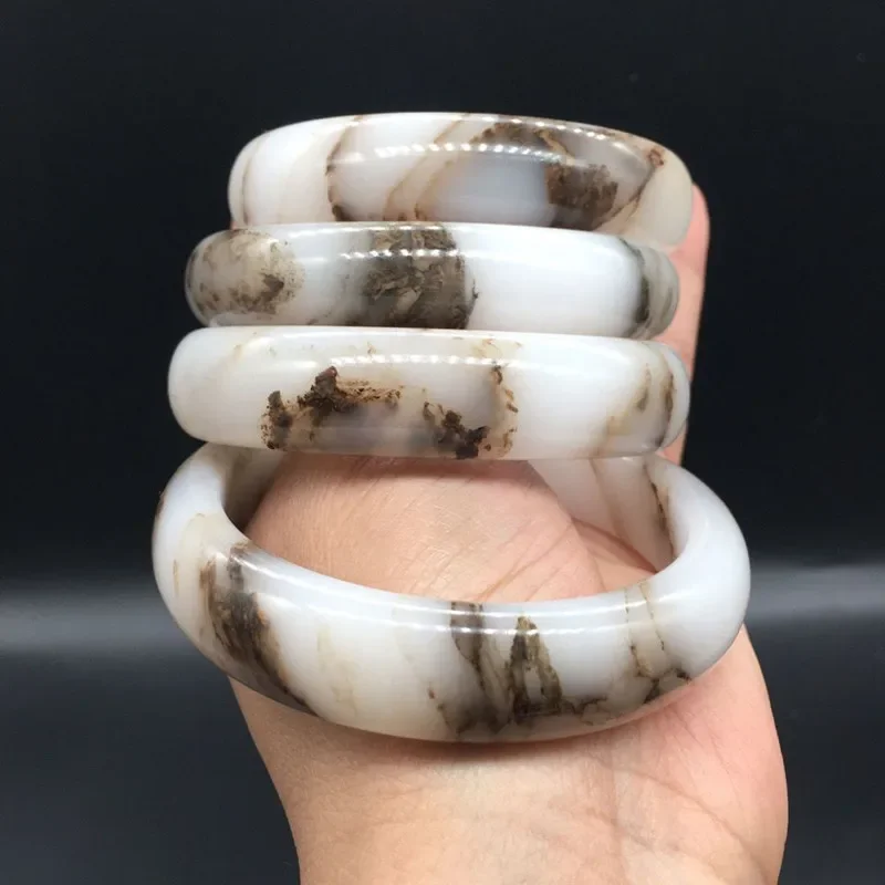 

Natural Xinjiang Golden Silk Jade Hand-carved Wide Band Bracelet Fashion Boutique Jewelry Men and Women Water Ripple Bracelet