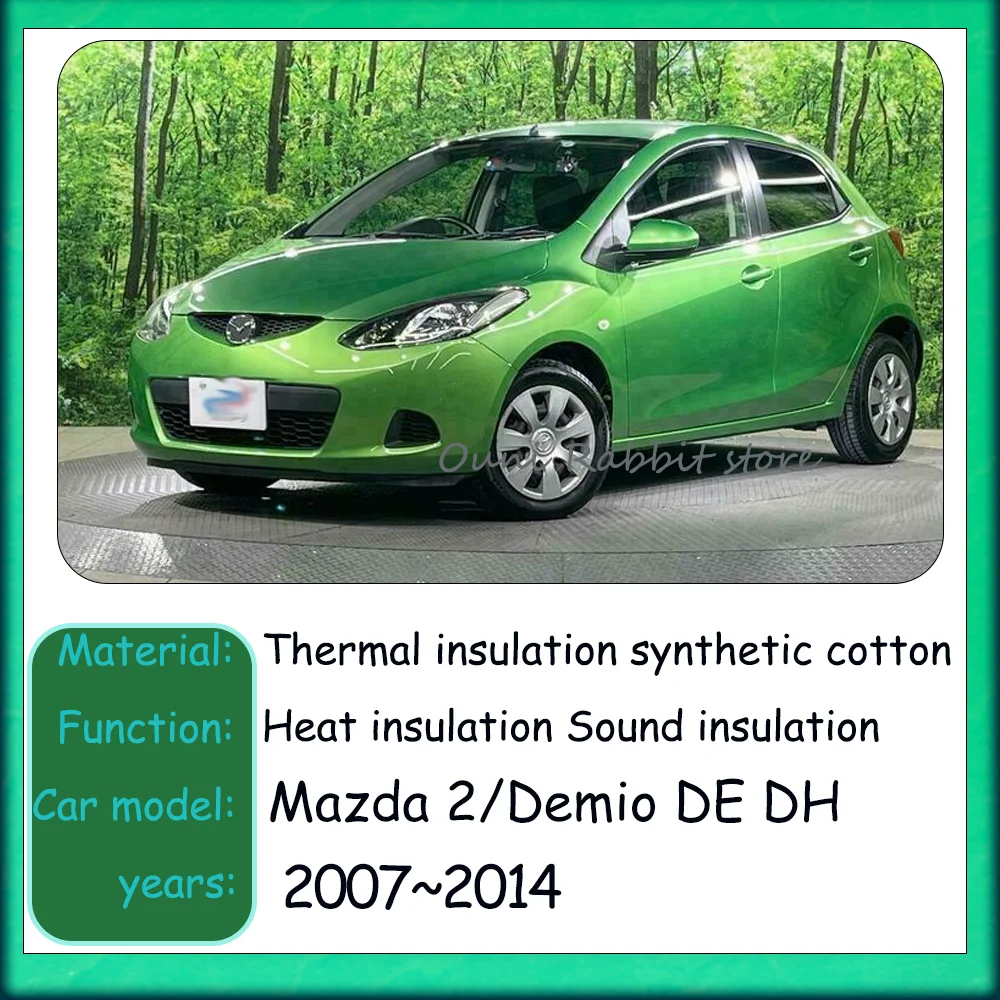For Mazda 2/Demio DE DH 2007~2014 2011 2012 2013 Car Front hood linin Engine Thermal Insulation Soundproof Cotton Accessories