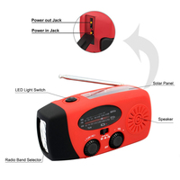 Portable Hand Radio Solar Crank AM/FM/NOAA Weather Radio Emergency Flashlight