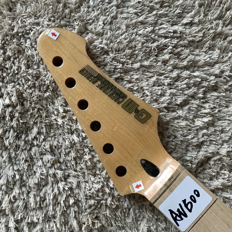 Unfinished Electric Guitar Neck Maple with Maple No Frets Genuine G&M DIY Guitar Parts with Damages AN600