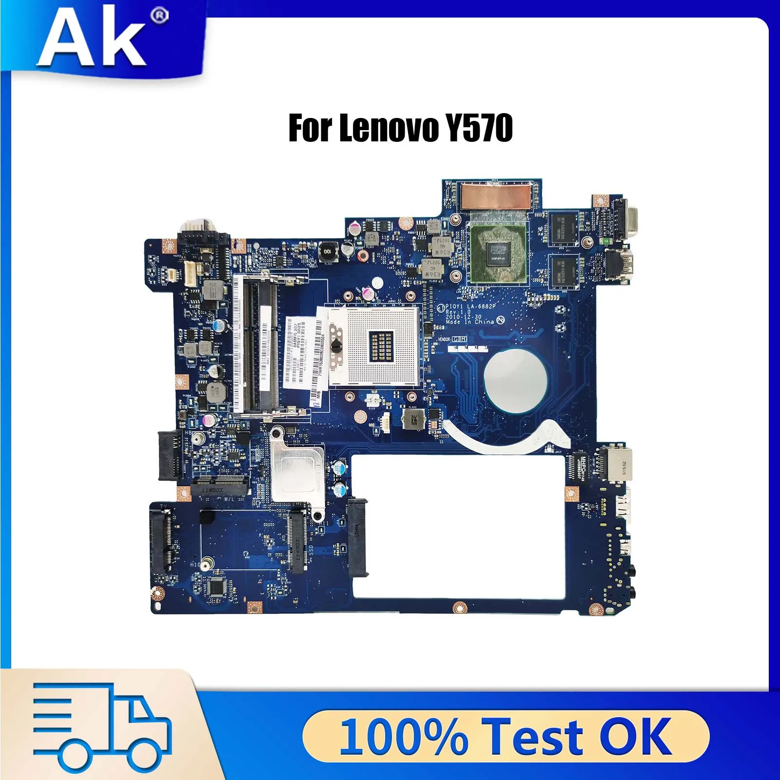 

PIQY1 LA-6882P Motherboard For Lenovo Y570 Notebook Mainboard HM65 GT550M Laptop Fully Tested