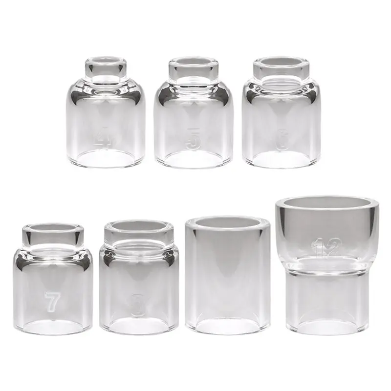 A47U Per WP17/18/26 Per Torcia di Saldatura TIG - 41 Pezzi Copri Anello Ugello Lente Gas 4-12Mm Kit Tazza di Vetro Pyrex (2,4Mm)