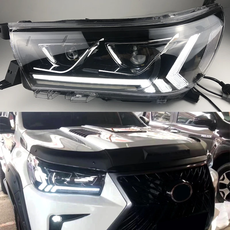 For Toyota Hilux New Revo Dynamic Headlights 2015-2021 Car Styling LED Headlight High Class DRL Hid Head Lamp