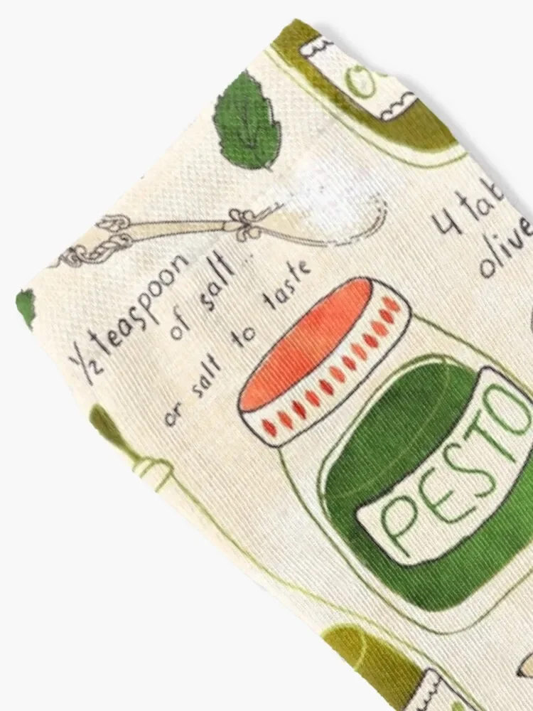 Receta ilustrada de Pesto Calcetines de nieve para hombres y niñas, regalos de invierno, venta al por mayor