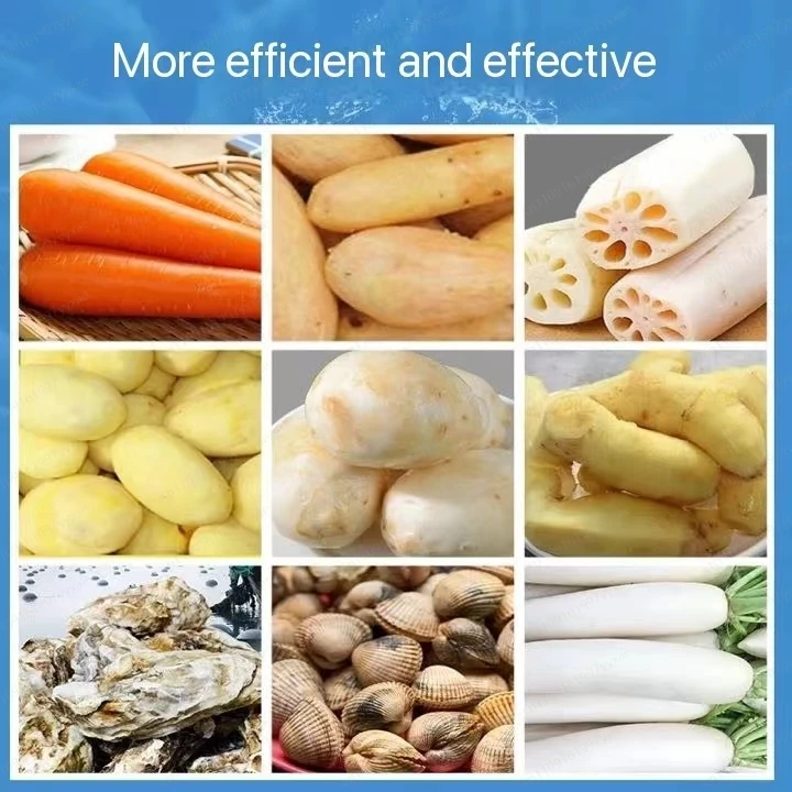 150Kg/h vegetable and fruit automatic commercial potato ginger lotus papaya sweet potato cleaning roller cleaning and peeling