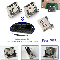5pcs HDMI Port Socket Interface Connector for PS5 PS5 Slim PS5 Pro Replacement Motherboard Soldering HDMI Port Connector Socket