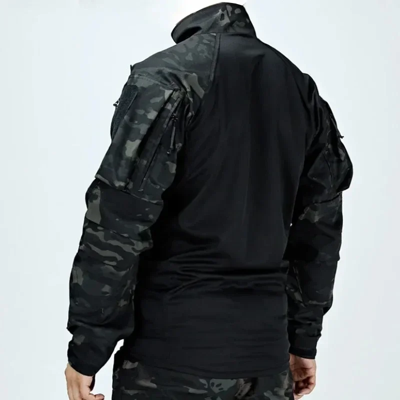 Tactical Uniforms Camo Suit Hiking T-shirts Cargo Pants Men Clothing Trekking Hunting Clothes Wear-resisting Set
