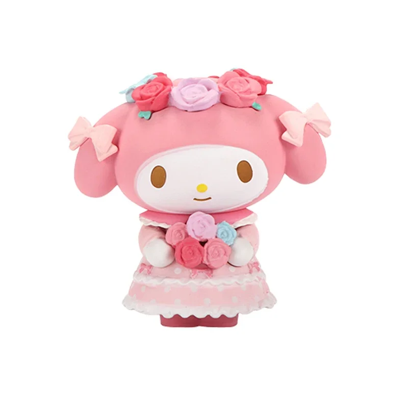 Random One Sanrio Tea Party Series Figure Collectible Model Dolls Children's Birthday Cake Decorations Gifts