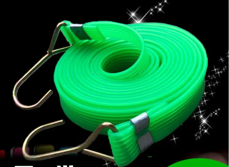 Fluorescent green Motorcycle trunk Battery electric vehicle elastic hook Express bicycle strap pull cargo rope1/1.5/2/2.5/3/4M