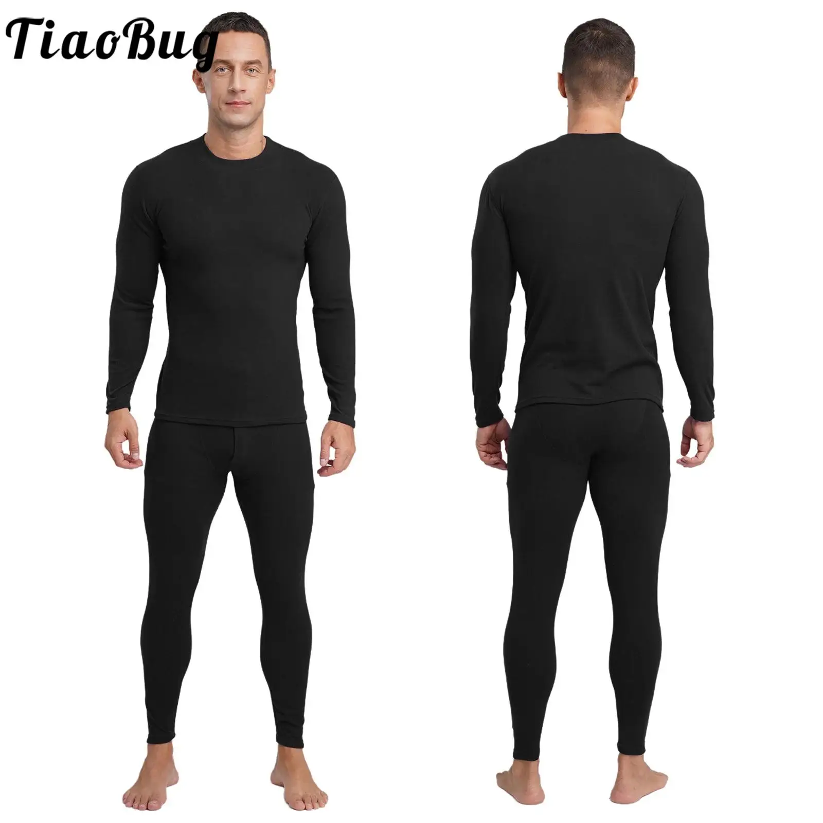 

Men Winter Thermal Underwear Pajamas Sets Long Sleeve Warm Base Layer Soft Breathable Tops with Leggings for Winter Cold Weather