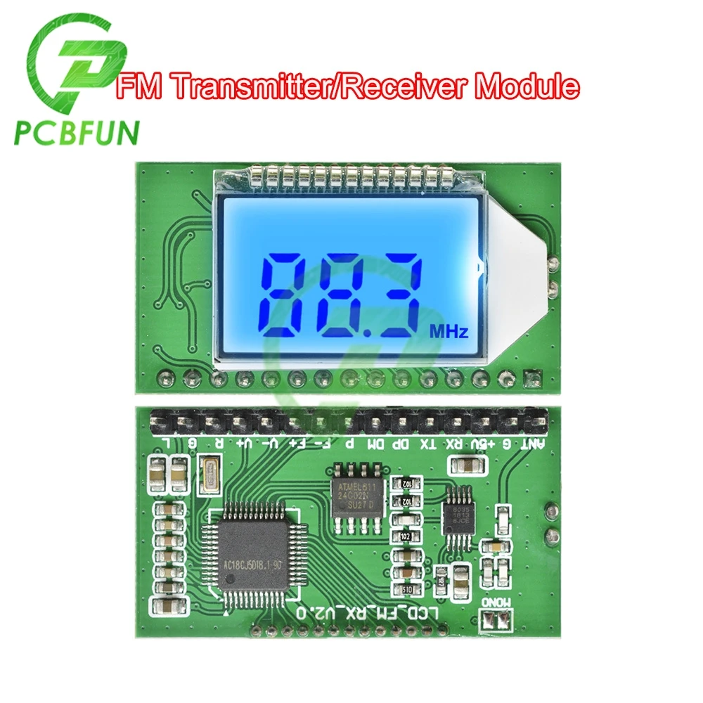 500mW 87-108MHZ PLL LCD cyfrowy nadajnik radiowy FM/odbiornik moduł bezprzewodowy mikrofon Stereo Board cyfrowa redukcja szumów