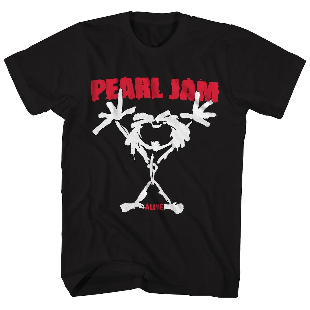 Camiseta de Algodão Clássica Americana da Banda Pearl Jam, Estilo Retro, Tendência de Rua, Manga Curta, Moda Juvenil de Verão, Antirrugas
