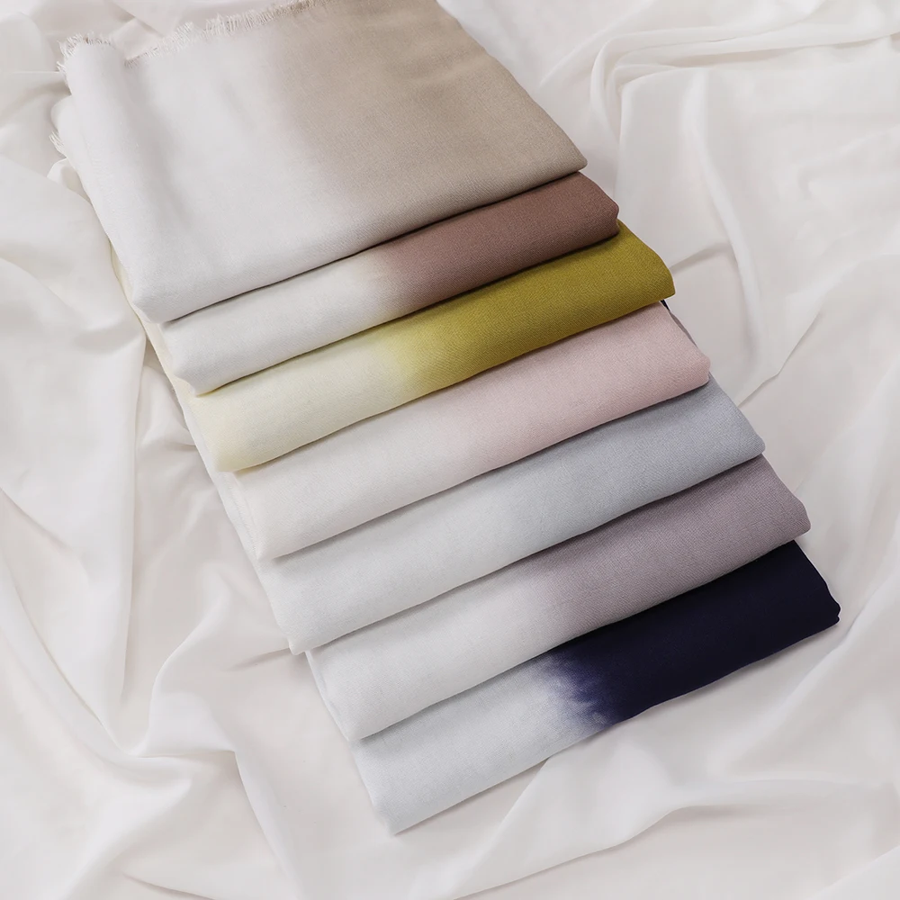 Muslimischer zweifarbiger Hijabs-Schal mit Farbverlauf, muslimischer Schal, Wickellieferant für islamische Frauen, Kopftuch, Schals – Detail 5
