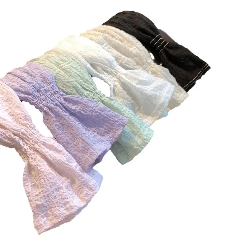 Protection solaire d'été pour filles, édition coréenne, manches amples en dentelle, manches de couleur unie, manches en soie glacée résistantes aux UV pour femmes