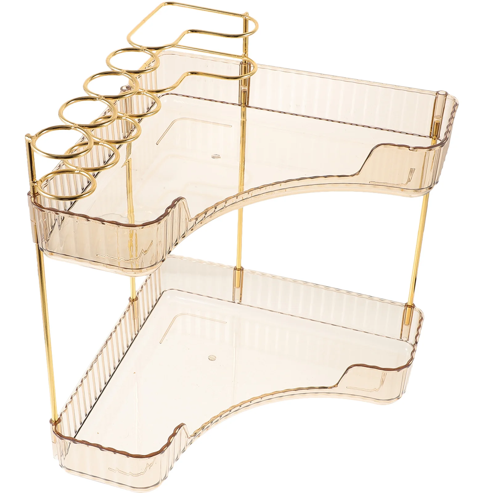 2-Tier Bathroom Countertop Organizer Strong Load-Bearing Capacity Simple Style Cosmetics Toiletry Storage Rack