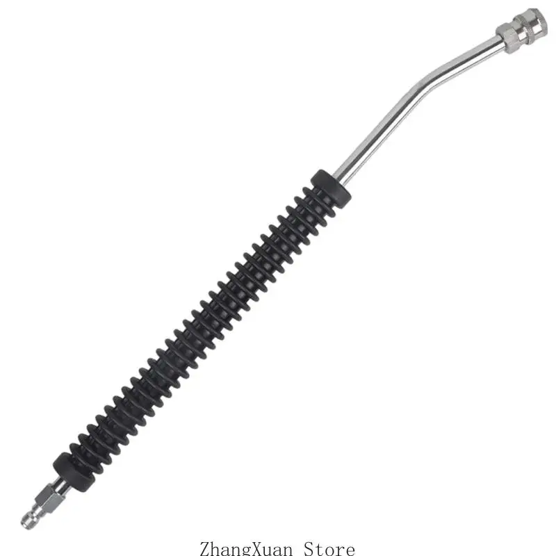 Textured Grip Pressure Washer Wand with 1/4 Inch Fitting for Curved Reach and Narrow Space Rinsing at Wash Time 3XUF