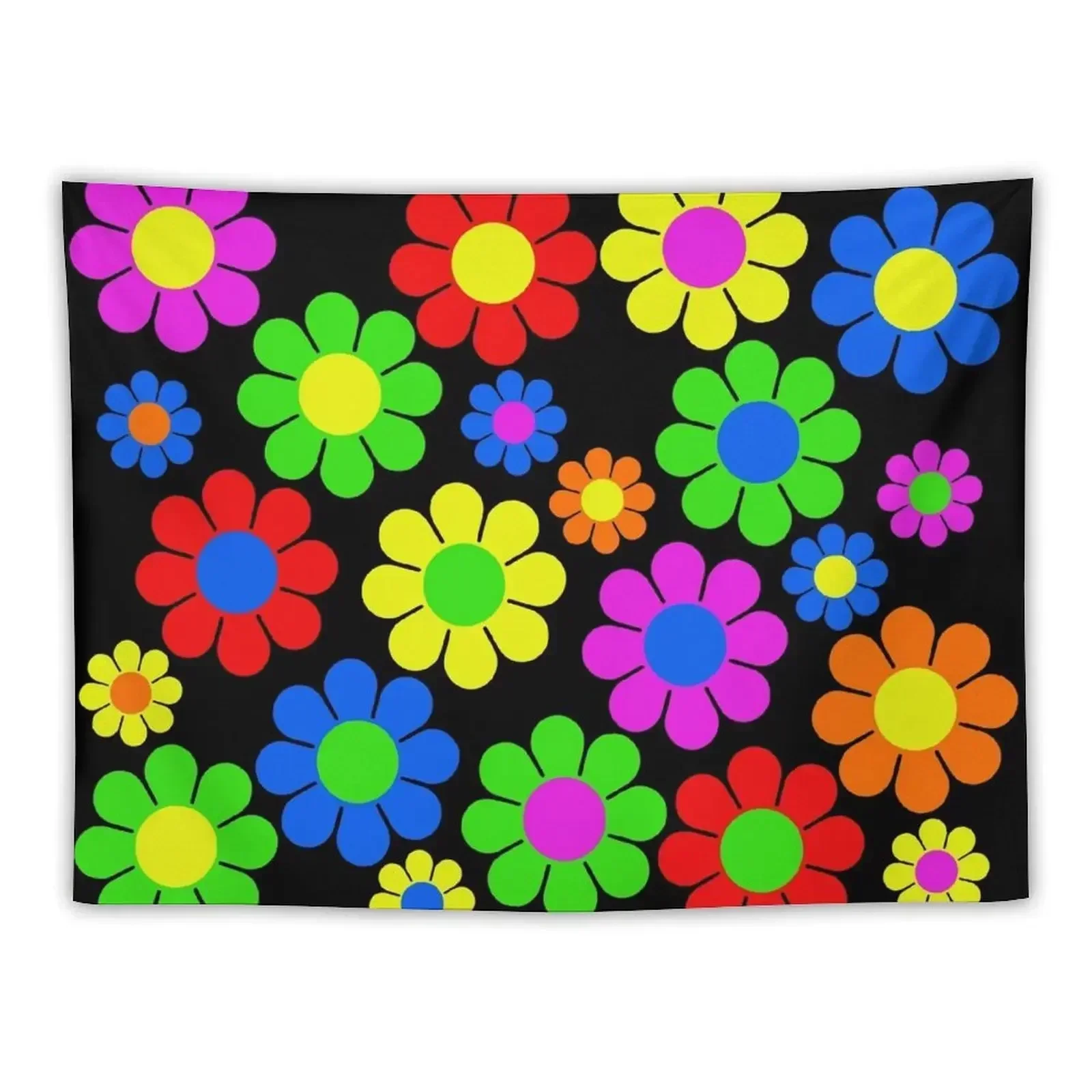 

Hippy Flower Daisy Spring Pattern Tapestry Wall Carpet Christmas Decoration Room Decor Tapestry