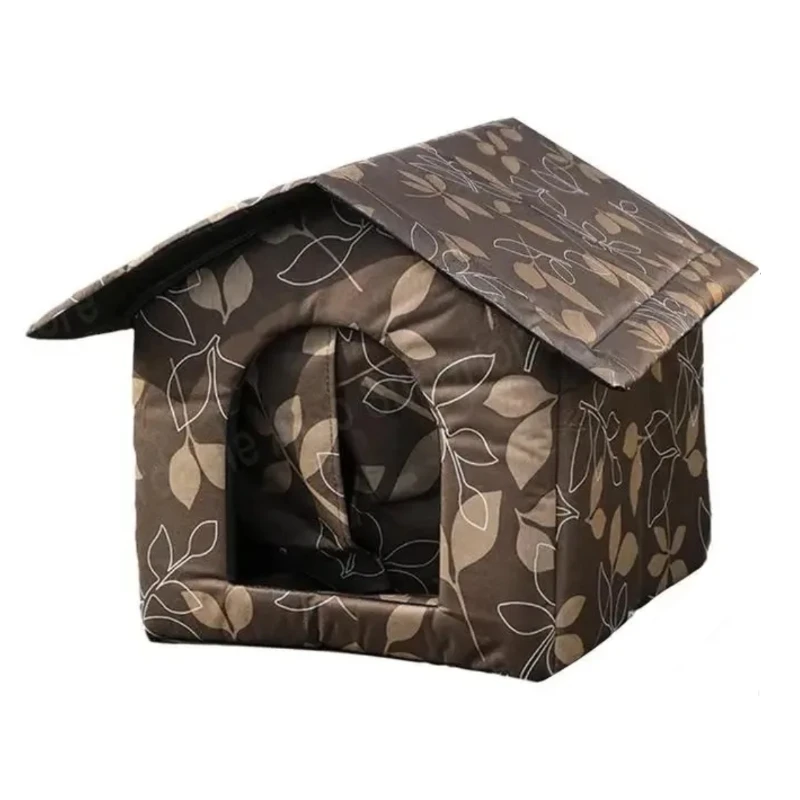 Pet House Outdoor Stray Cat Shelter Oxford Cloth Waterproof Cat Bed Deep Sleep House Stray Dog Winter Garden Puppy Kitten Cave