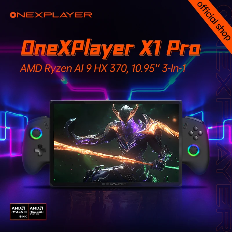 New  OneXPlayer X1 Pro Onexconsole 10.95 Inch AMD Ryzen™ AI 9 HX 370 Qculink Laptop  Replaceble D-PAD Gaming pc Laptop