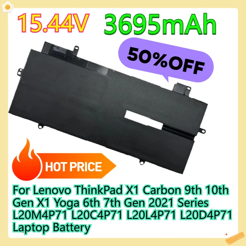 

For Lenovo ThinkPad X1 Carbon 9th 10th Gen X1 Yoga 6th 7th Gen 2021 Series L20M4P71 L20C4P71 L20L4P71 L20D4P71 Laptop Battery