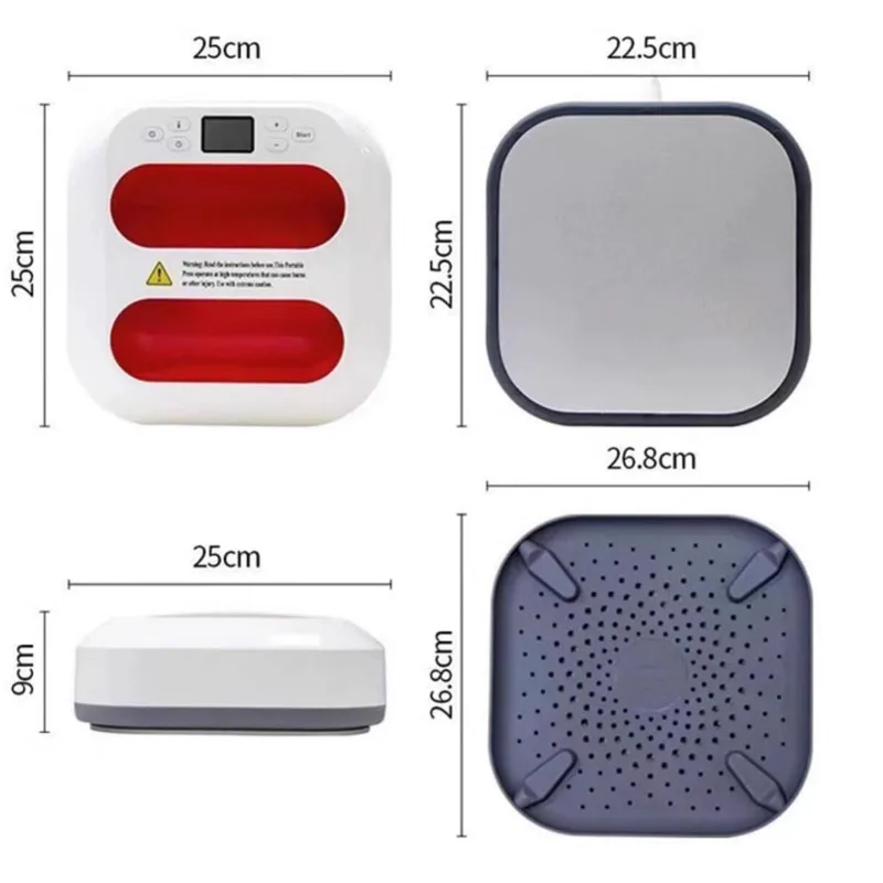 For T-shirts, Sublimation, HTV, DIY crafts, large format hot press machine 22.5x22.5cm | Digital temporary and time control