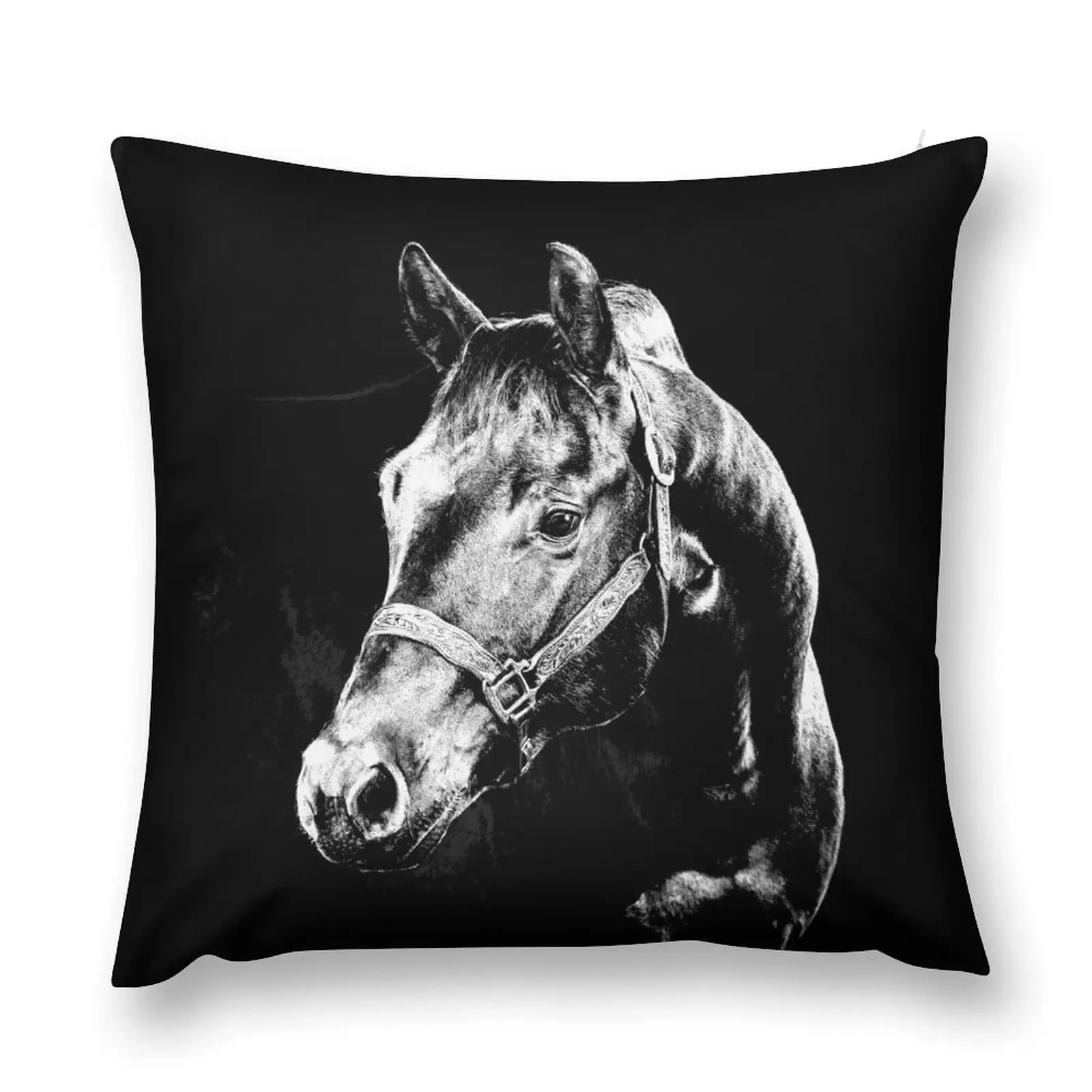 Black Quarter Horse Gelding II Throw Pillow christmas pillow case Decorative pillowcase pillow