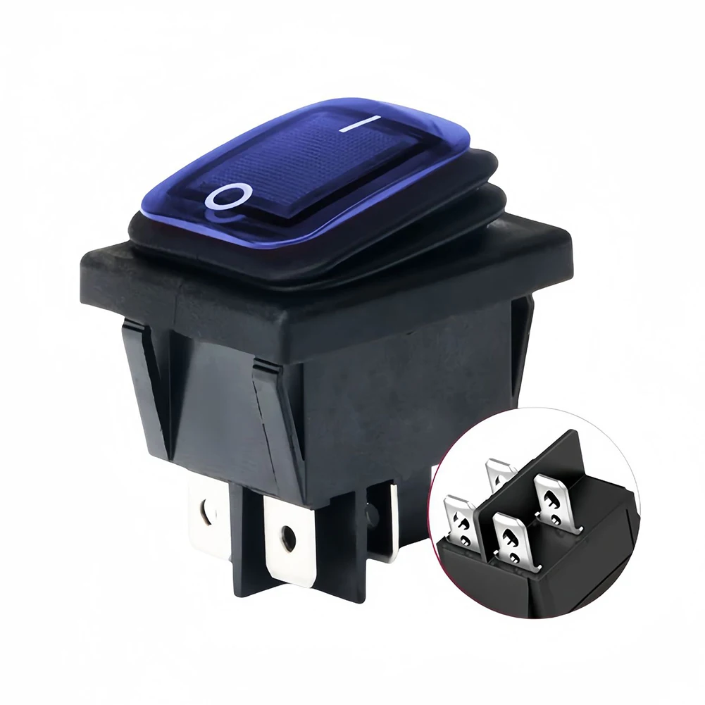 1PCS 20A 250VAC IP67 Auto Boat Marine Toggle Rocker Switch Reset Waterproof Rectangular Switch Rocker Switch Power Tool Parts