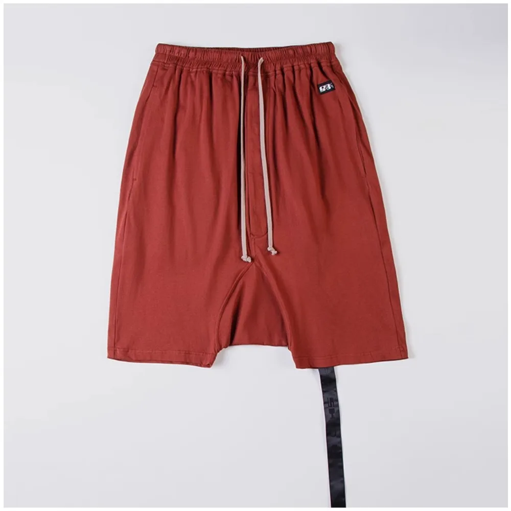 Black RO Letter Slogan Embroidery Cotton High Street Shorts Men's 23FW Solid Color Letter Ribbon Five Point Shorts Casual Short