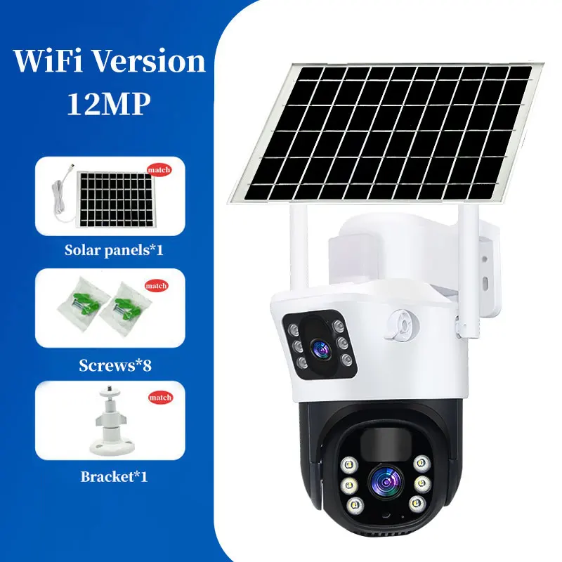 v380 Pro 10X enlarged closed-circuit television WIFI camera,5MP solar closed-circuit television wireless outdoor 360 pan