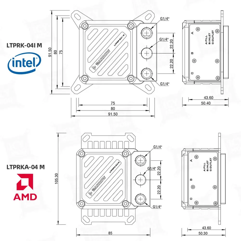 Imagem -06 - Barrow-cpu Cooler Ltprk04i m Ltprk-04 m Reservatório da Bomba Bloco Líquido Tudo-em-um para Lga115x 1200 1700 Am4 Sistema de Refrigeração a Água