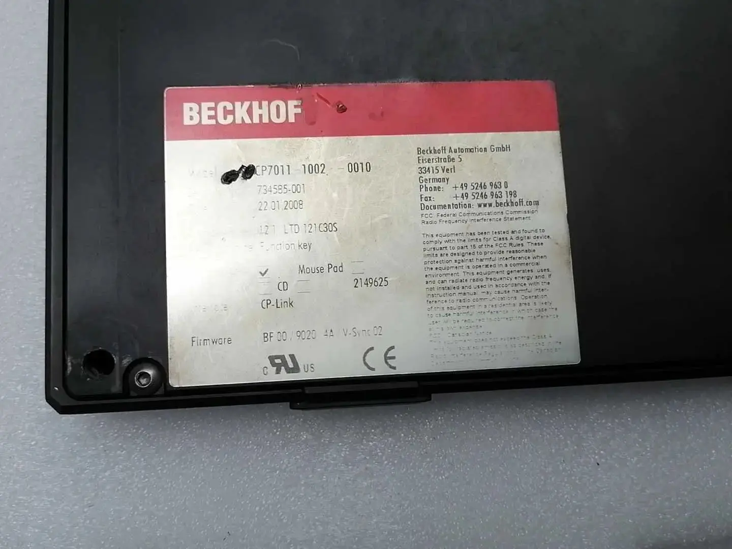 CP7011-1002-0010 Operation Panel for Beckhoff