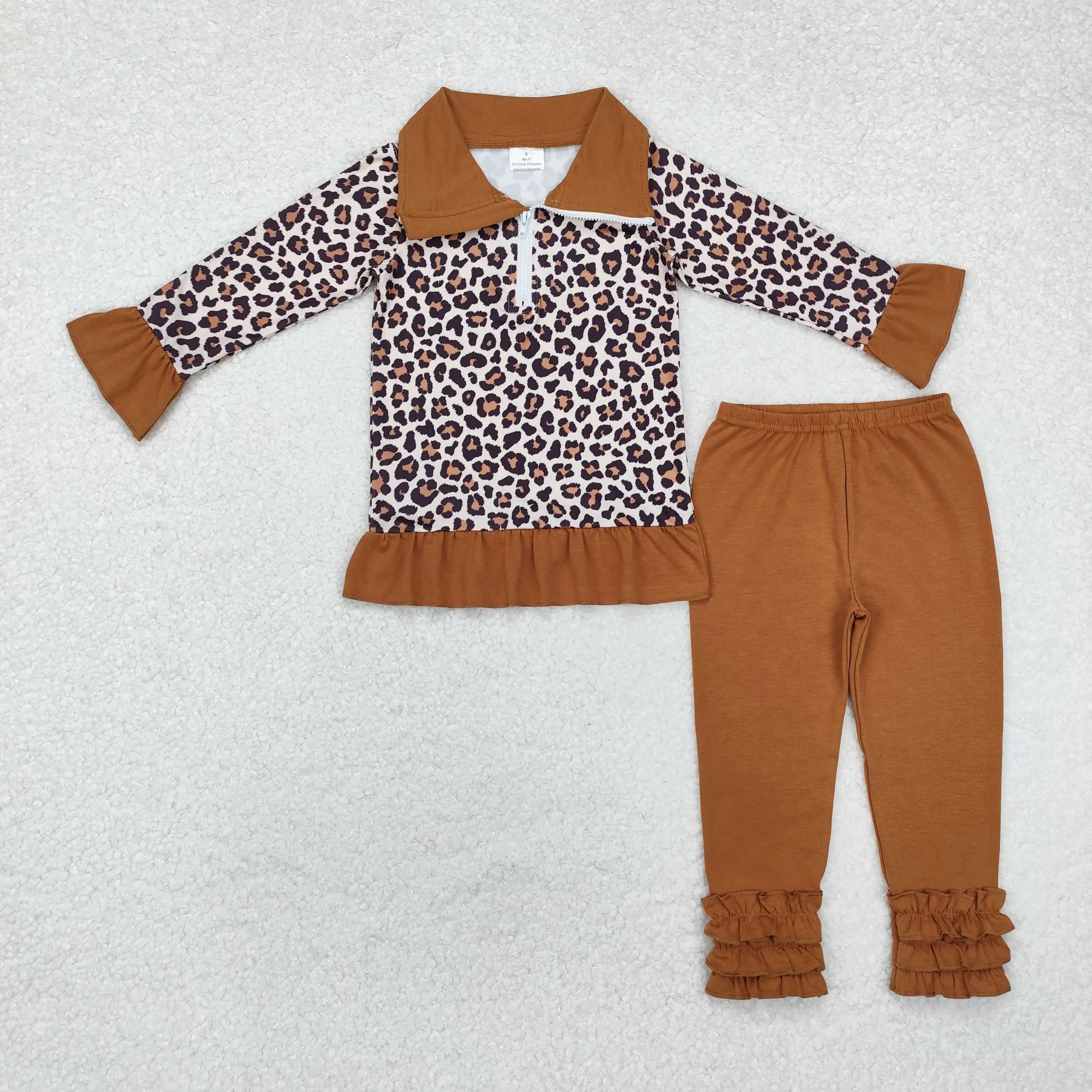 

NEW rts baby girls winter suits wholesale boutique brown camouflage tops brown leggings kids girls clothing