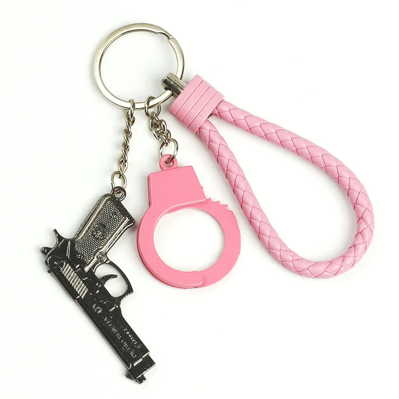 Creative Handcuffs Keychain Funny Model Key Chain Men Women Handbag Backpack Keys Holder Trendy Jewelry Trinket llaveros Gift