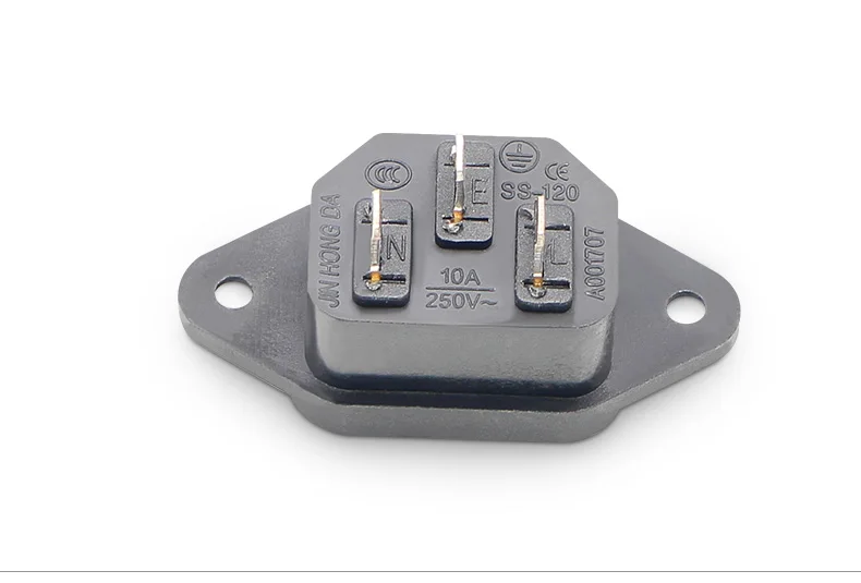 5 Pcs 3P IEC 320 C14 Male Plug Panel Power Inlet Sockets Connectors AC 250V 10A
