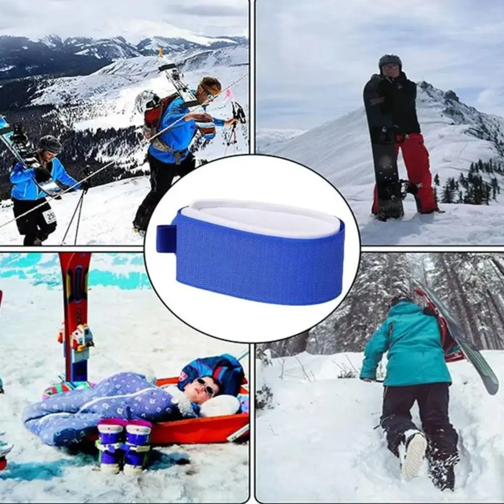 Adjustable Ski Fastener Straps Protective Pads Fixing Belts Ski Wraps Ties Nylon EVA Band Wrap Snowboard Binding Straps