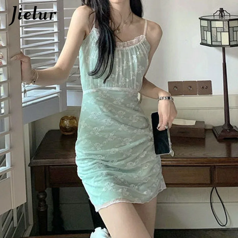 

Elegant Vintage Dress Women Sexy Lace Folds Slim Mini Camisole Dress Evening Party Summer One Piece Dress Kawaii