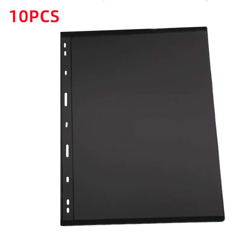 12 Models 9-Hole 10Pcs Stamp Pages for Stamp Album Binder Black Stamp Collecting Albums Collection of Banknotes PVC Loose-leaf