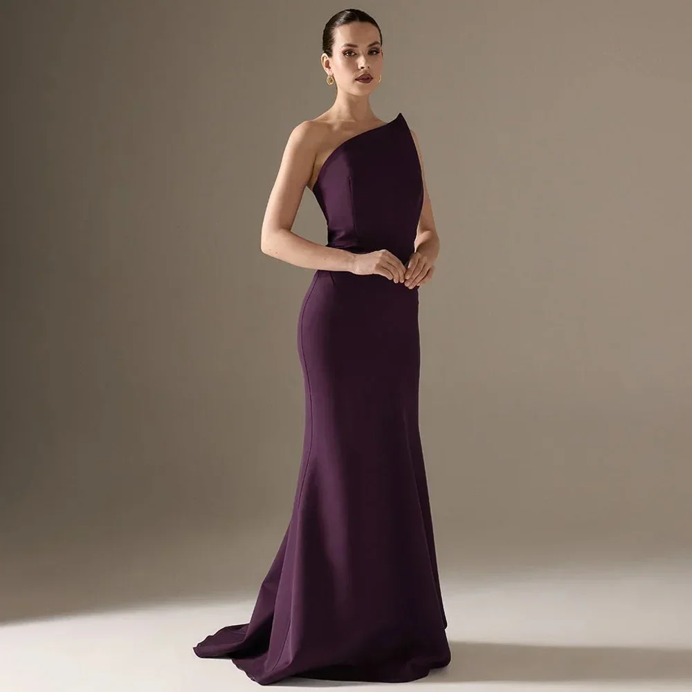 カスタマイズされたノースリーブクレープガウン A ラインイブニングドレスサウジアラブウエディングドレスフォーマル絶妙な高品質パーティードレス女性のための