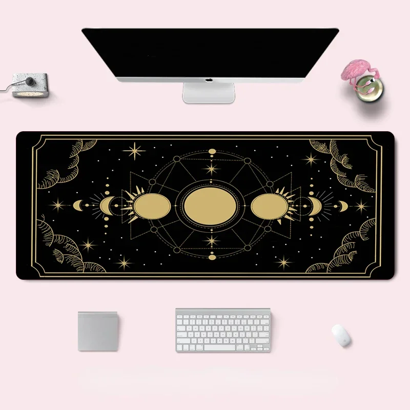 Moon Star Mouse Pad Extra Girly Accessories Playmats Cute Carpets Lapto Gamer Purple Pink Magic Large Keyboard MouseMat